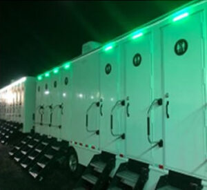 Mobile Restroom Trailers At Night
