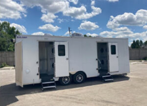 Mobile Laundry Trailer Doors Open