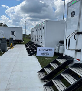 Mobile Shower Trailers With Sign